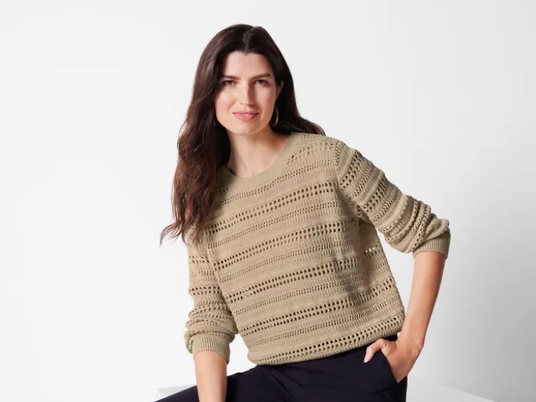 Damen Strickpullover aus weichem Ajour-Strick