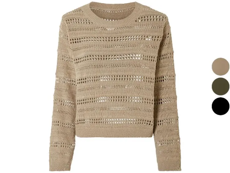 Damen Strickpullover aus weichem Ajour-Strick