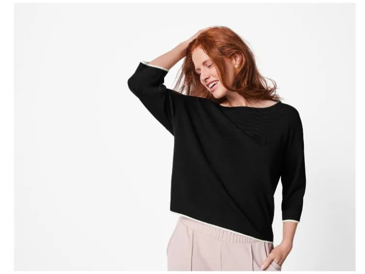 Damen Strickpullover, mit 3/4-Ärmeln