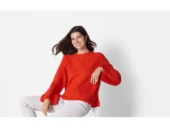Damen Strickpullover, mit Seitenschlitzen