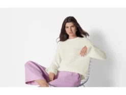 Damen Strickpullover, mit Seitenschlitzen