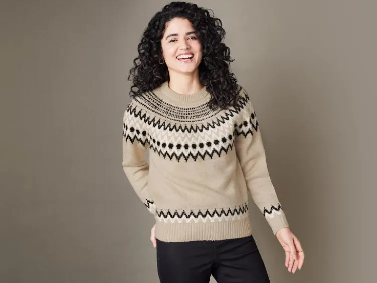 Damen Strickpullover mit Wollanteil