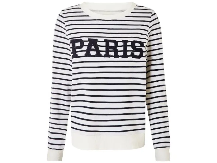 Damen Sweatpullover, mit Frottee-Print