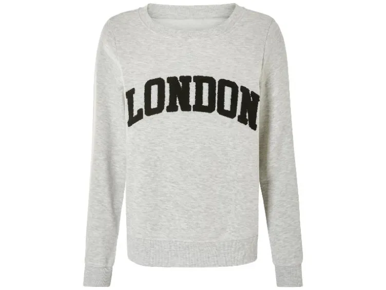 Damen Sweatpullover, mit Frottee-Print