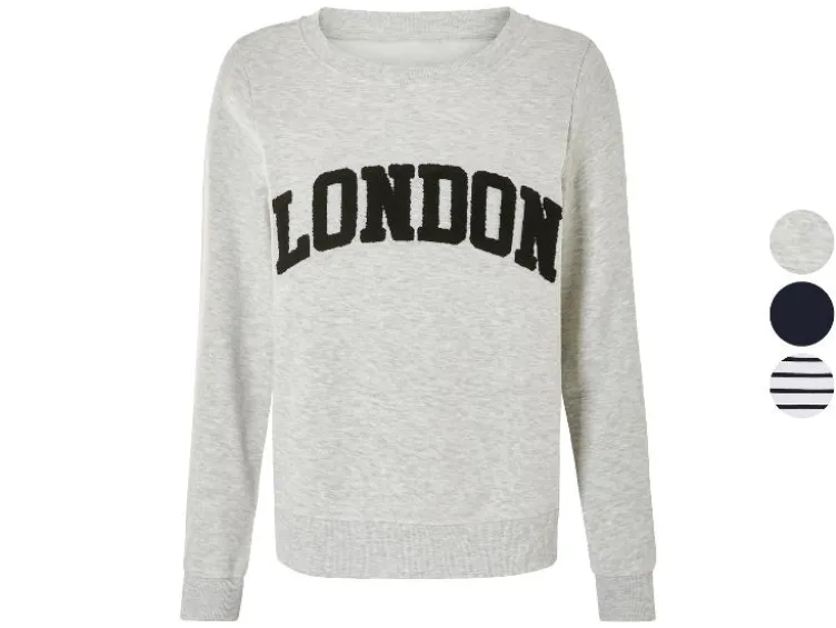 Damen Sweatpullover, mit Frottee-Print