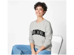 Damen Sweatpullover, mit Frottee-Print
