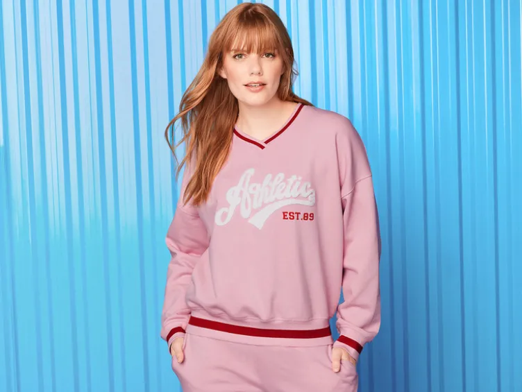 Damen Sweatpullover, modisch überschnittene Schultern