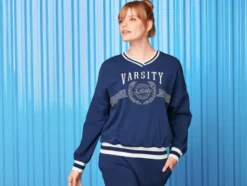 Damen Sweatpullover, modisch überschnittene Schultern