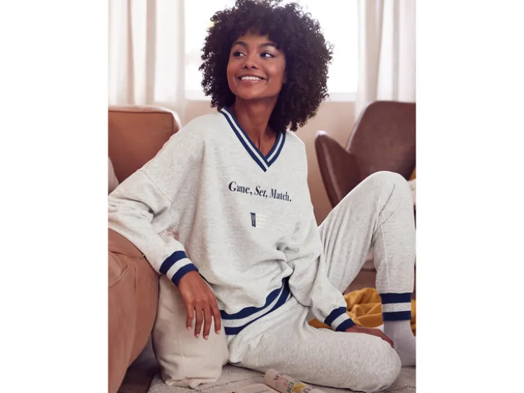 Damen Sweatpullover, modisch überschnittene Schultern