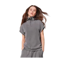 Damen Sweatshirt, mit Half-Zip