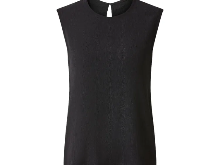 Damen Top, mit modischer Crinkle-Optik
