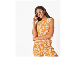 Damen Top, mit modischer Crinkle-Optik