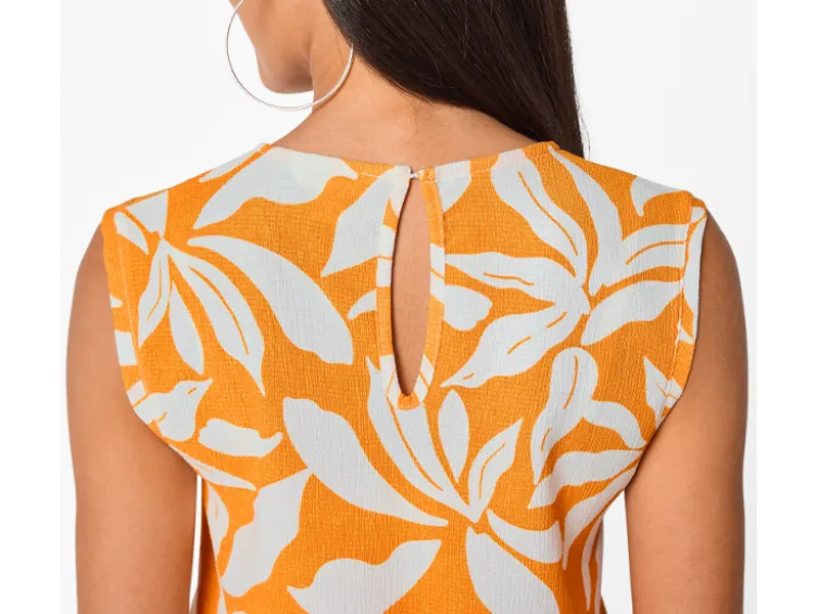 Damen Top, mit modischer Crinkle-Optik