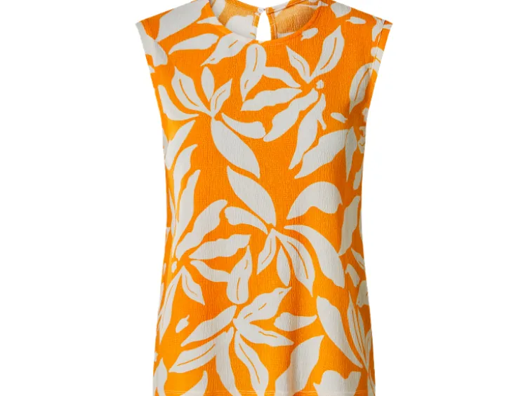 Damen Top, mit modischer Crinkle-Optik