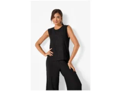 Damen Top, mit modischer Crinkle-Optik