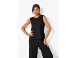 Damen Top, mit modischer Crinkle-Optik