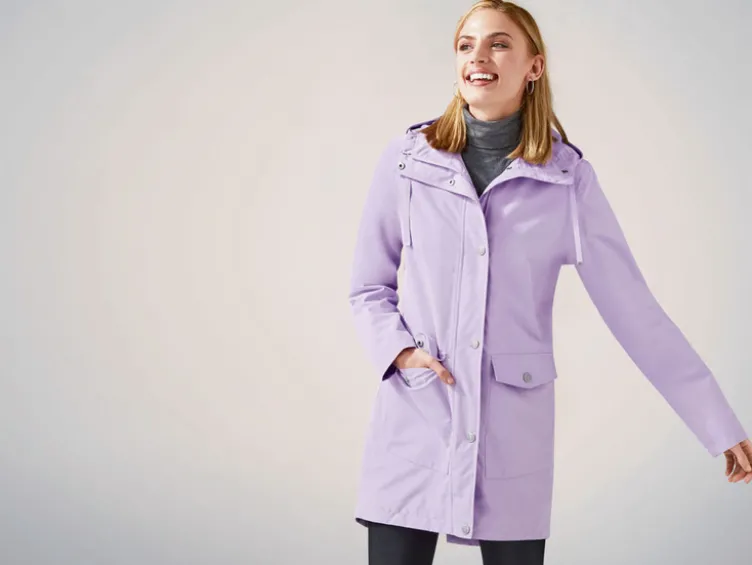 Damen Trenchcoat, mit Kapuze