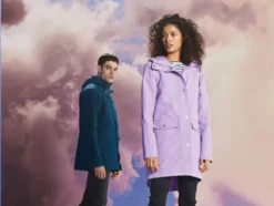 Damen Trenchcoat, mit Kapuze