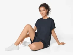 Damen-T-Shirt mit Crinkle-Optik