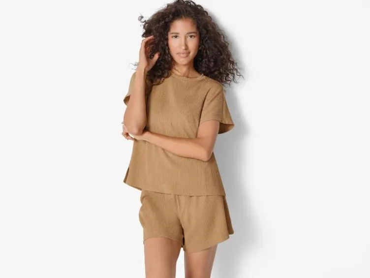 Damen-T-Shirt mit Crinkle-Optik