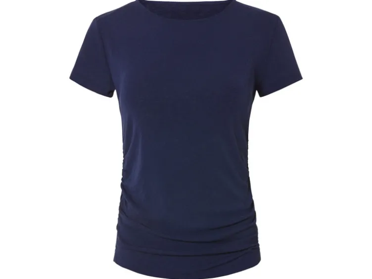 Damen T-Shirt mit seitlicher Raffung