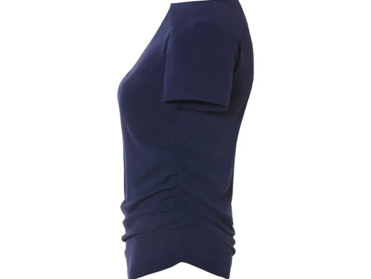 Damen T-Shirt mit seitlicher Raffung