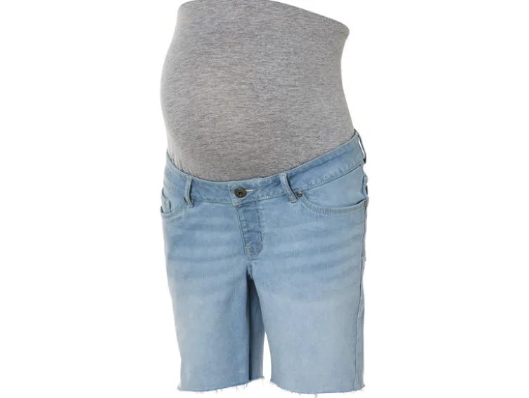 Damen Umstands-Jeansshorts mit hohem Baumwollanteil