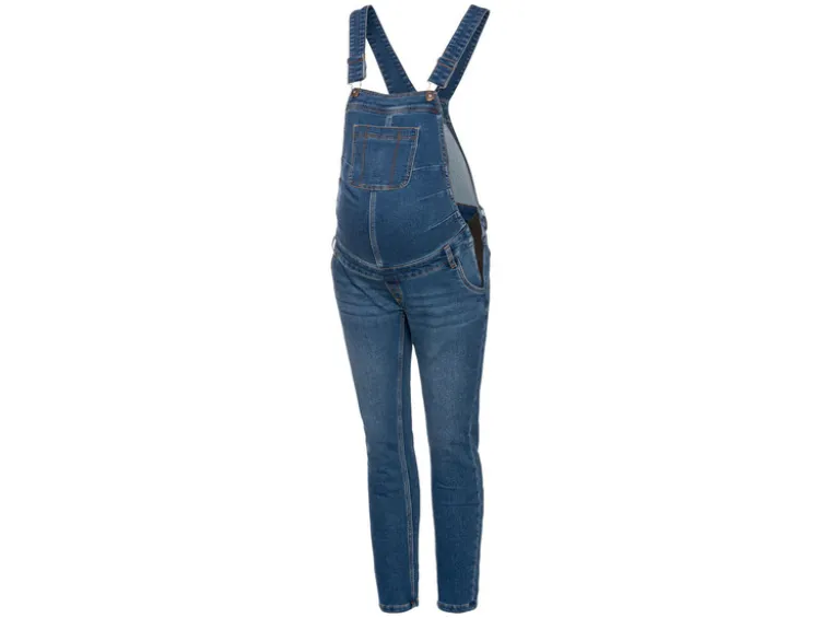 Damen Umstands-Latzhose, Skinny Fit, mit längenverstellbaren Trägern