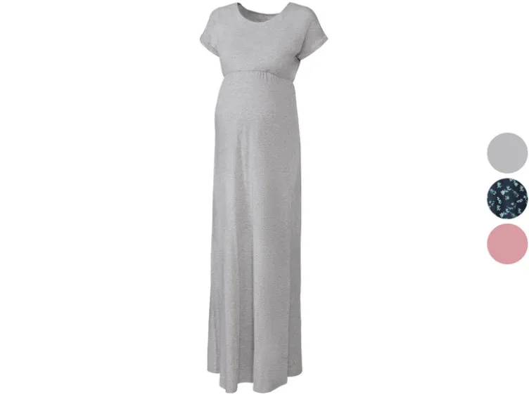 Damen Umstands-Maxikleid, mit Gummizug in der Taille