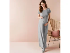 Damen Umstands-Maxikleid, mit Gummizug in der Taille