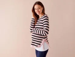 Damen Umstandspullover, weiche Feinstrickqualität