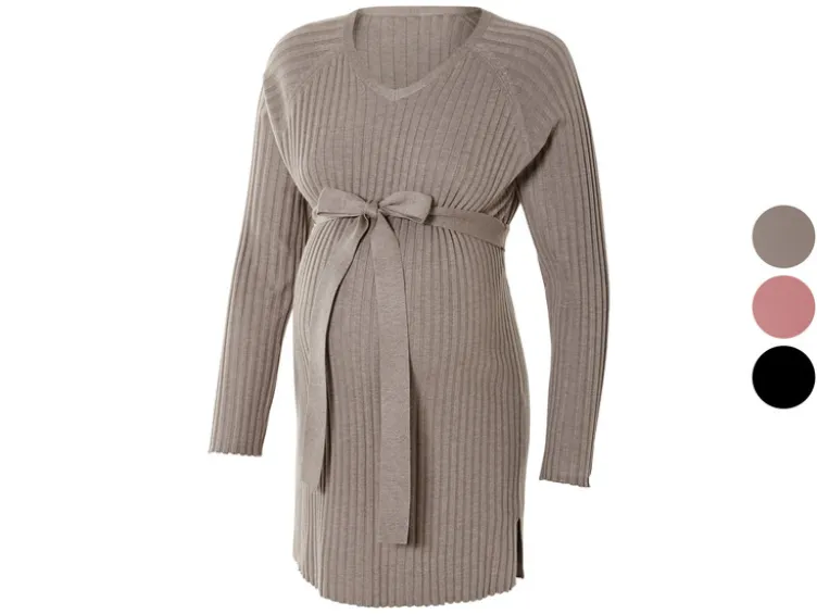 Damen Umstands-Ripppullover mit Seitenschlitzen