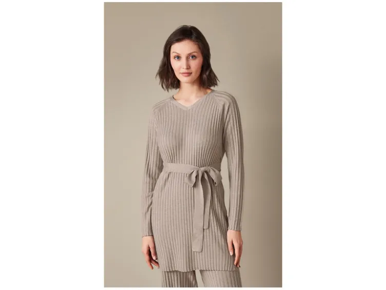 Damen Umstands-Ripppullover mit Seitenschlitzen