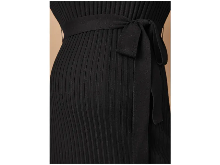 Damen Umstands-Ripppullover mit Seitenschlitzen
