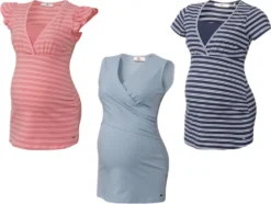 Damen Umstands-T-Shirt/Top, mit hohem Baumwollanteil