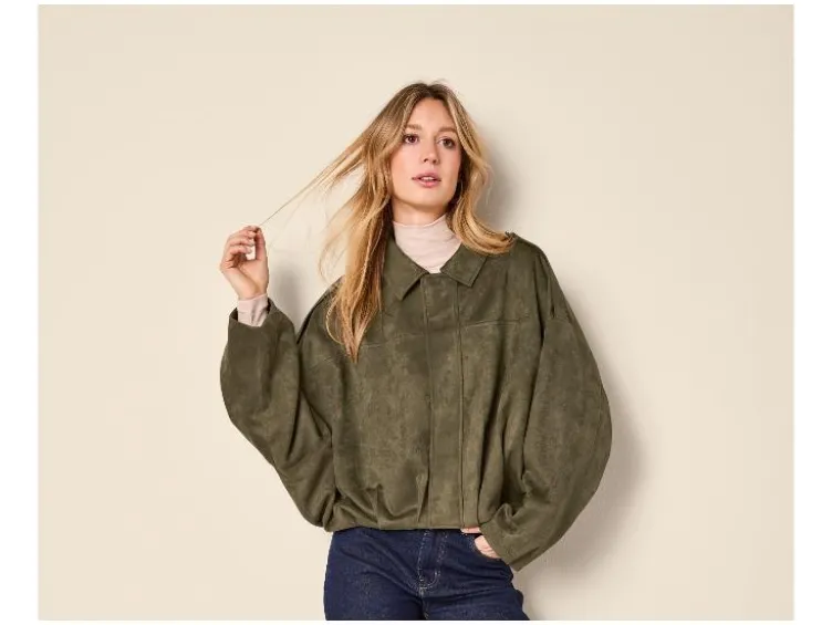 Damen Velours-Bomberjacke