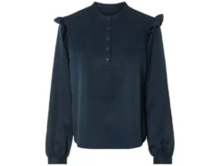 Damen Volant-Bluse, leger geschnitten
