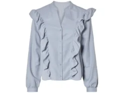 Damen Volant-Bluse, leger geschnitten