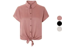 Damen Wickelbluse, überschnittene Schultern