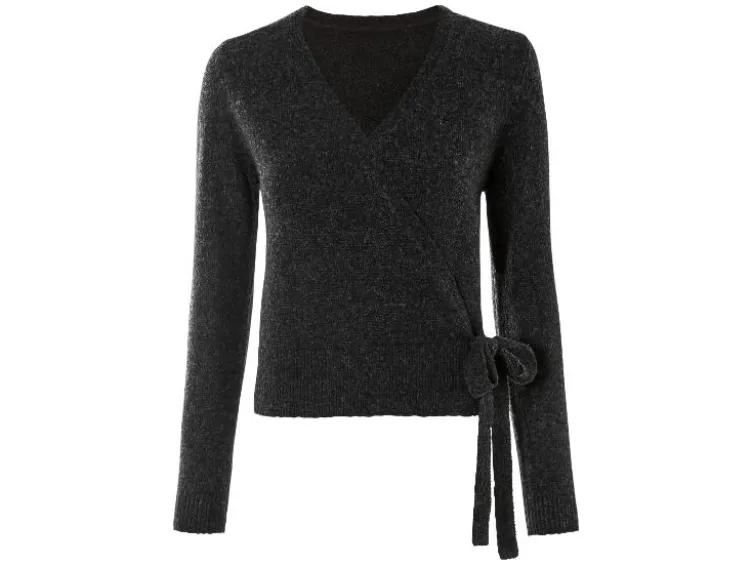 Damen Wickelcardigan, mit Wollanteil