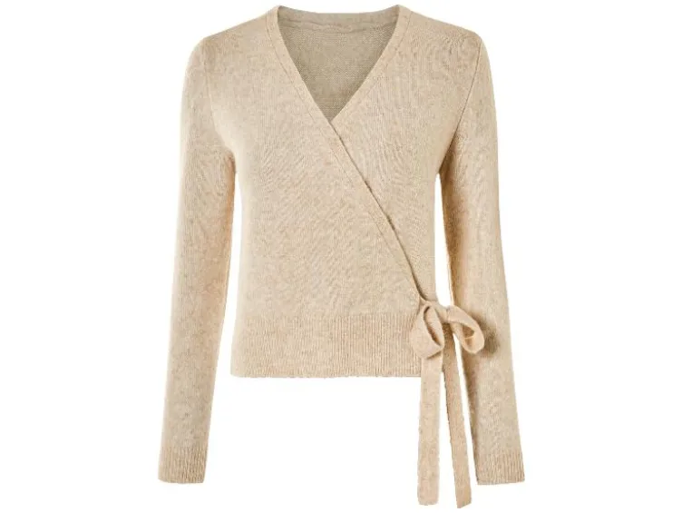 Damen Wickelcardigan, mit Wollanteil