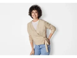 Damen Wickelcardigan, mit Wollanteil