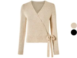 Damen Wickelcardigan, mit Wollanteil