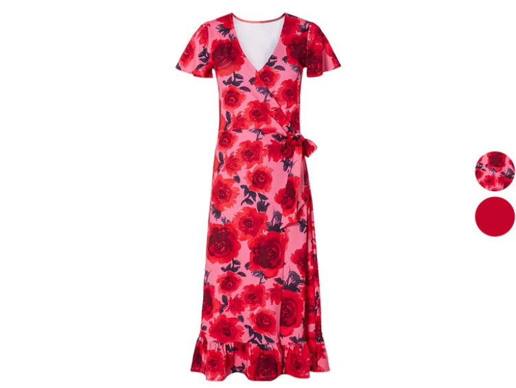 Damen Wickelkleid mit verspielten Volants