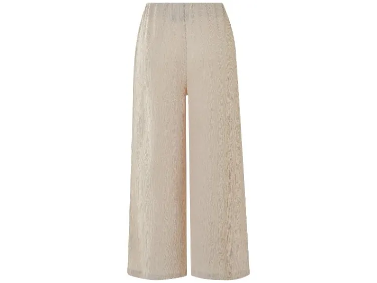 Damen Wide-Leg-Hose mit Crinkle-Effekt