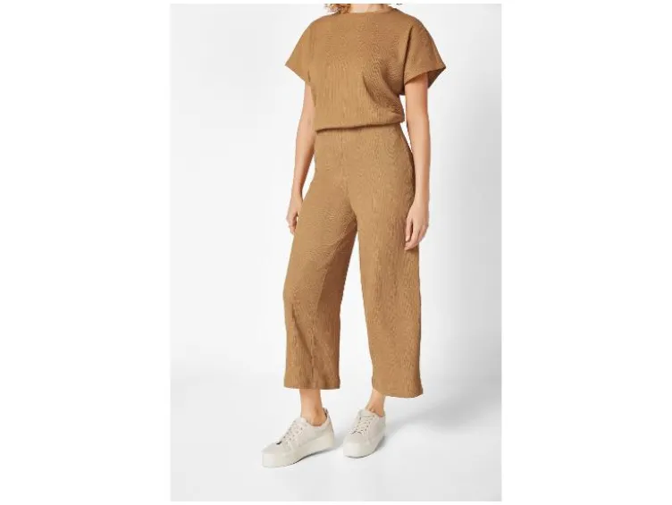 Damen Wide-Leg-Hose mit Crinkle-Effekt