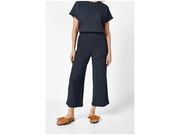 Damen Wide-Leg-Hose mit Crinkle-Effekt