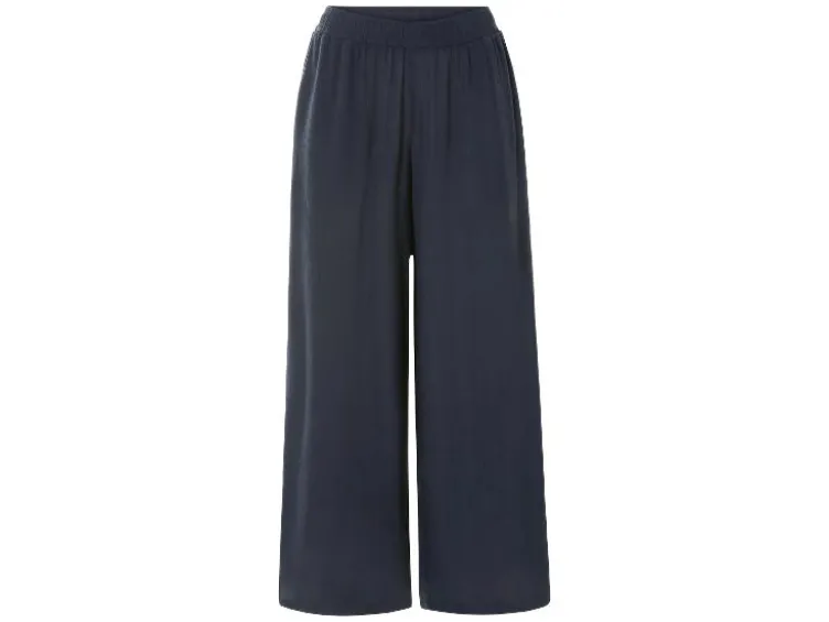 Damen Wide-Leg Hose, mit Crinkle-Struktur