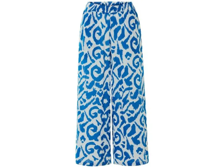 Damen Wide-Leg Hose, mit Crinkle-Struktur