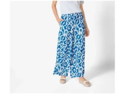 Damen Wide-Leg Hose, mit Crinkle-Struktur
